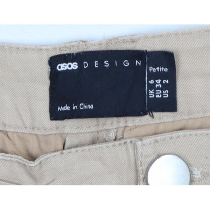 ASOS DESIGN Women’s Beige Petite UK 6 Tapered Chino Trousers