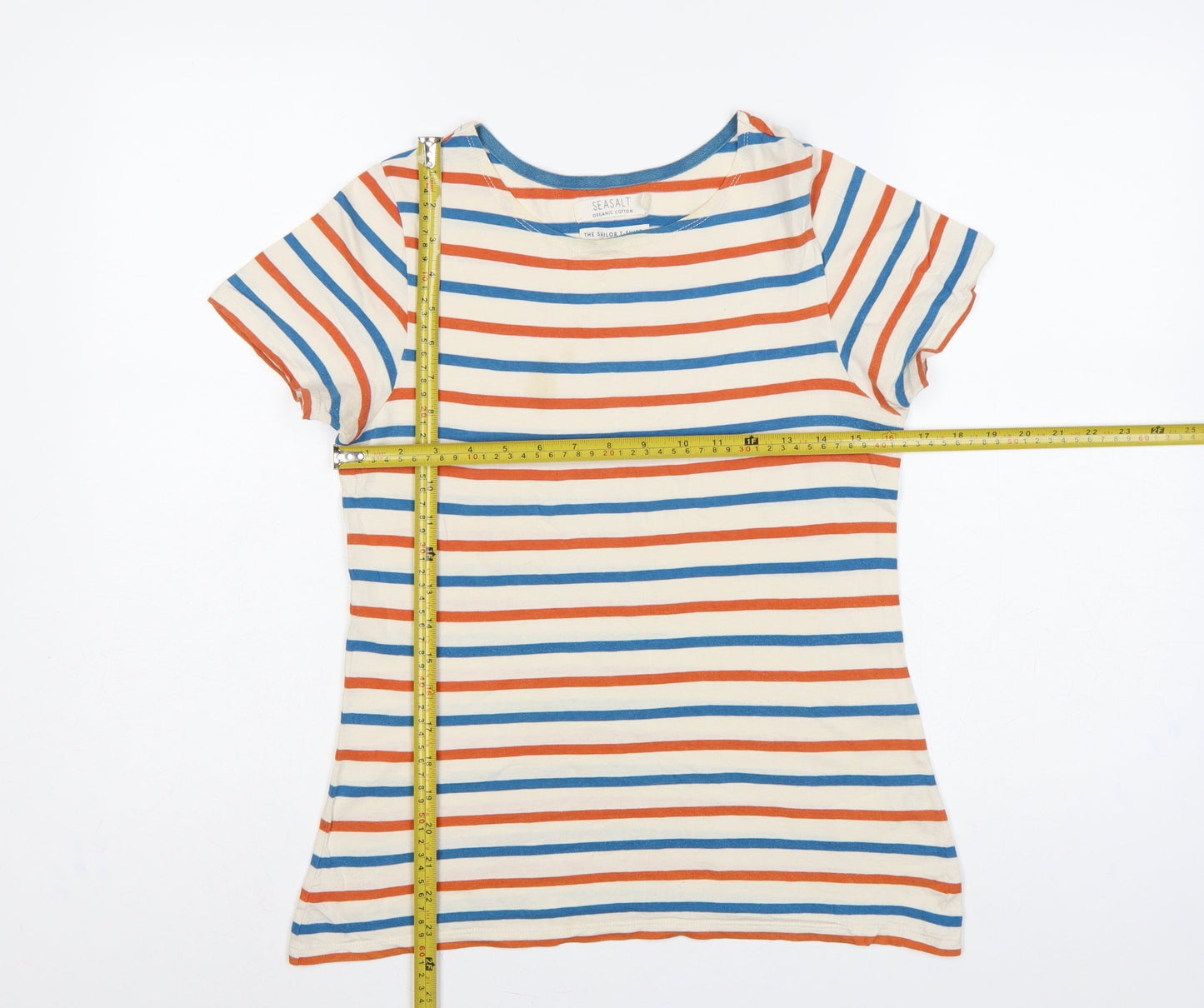 Seasalt Women Multicoloured UK 10 Sailor Striped Organic Cotton T-Shirt