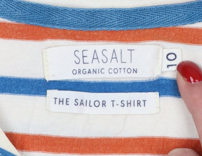 Seasalt Women Multicoloured UK 10 Sailor Striped Organic Cotton T-Shirt