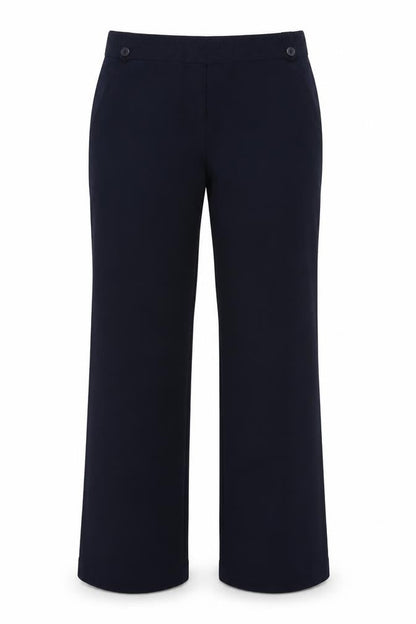Marks & Spencer Women Blue UK 14 Long Wide-Leg Trousers Pockets