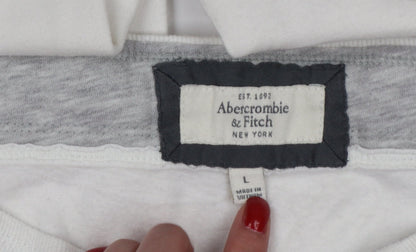 Abercrombie & Fitch Women’s Ivory L Flared Sweatpants Drawstring Logo