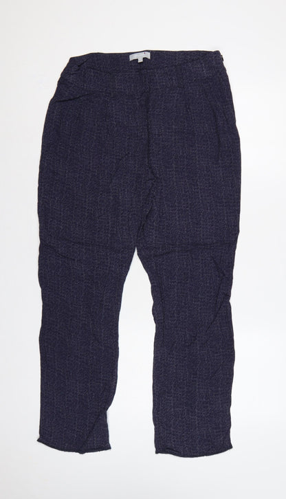 Per Una Women’s Blue Geometric Jersey Trousers UK 12 Short
