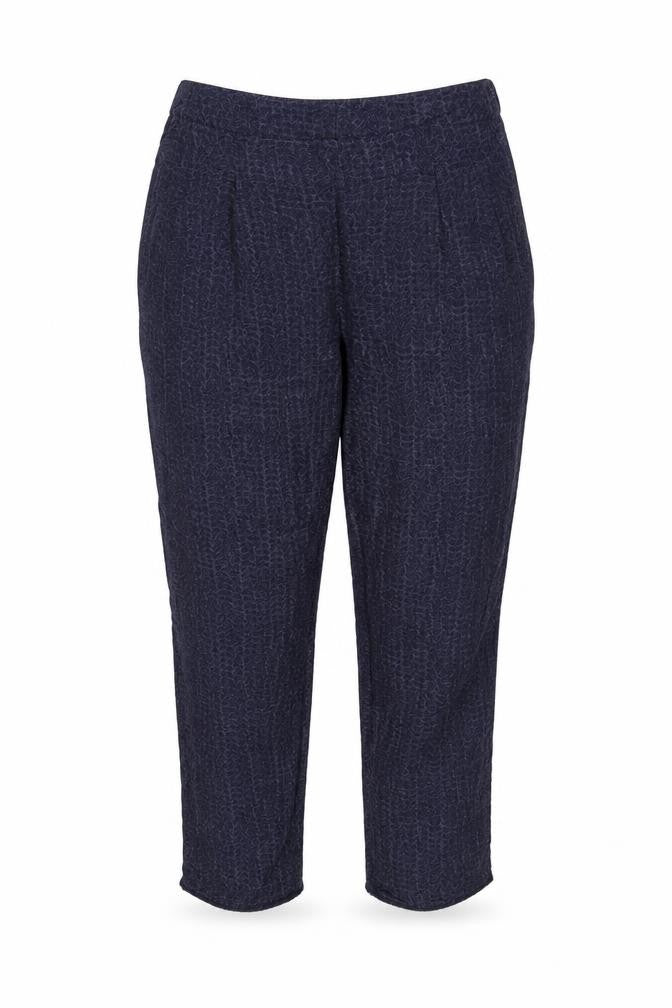 Per Una Women’s Blue Geometric Jersey Trousers UK 12 Short