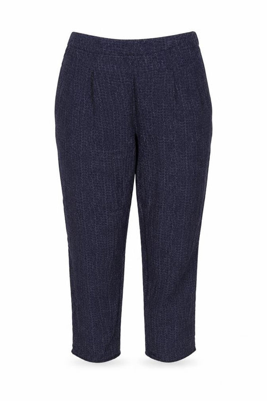 Per Una Women’s Blue Geometric Jersey Trousers UK 12 Short