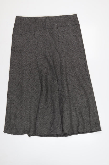 Marks & Spencer Women Grey Herringbone A-Line Long Skirt UK 16