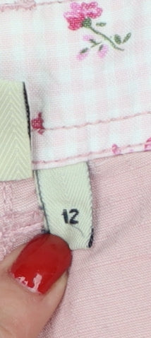 Fat Face Women Pink UK 12 Cotton Cargo Capri Trousers Pockets