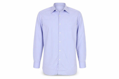 Marks and Spencer Autograph Men's Blue Pink Stripe 16.5 Cotton Dress Shirt
