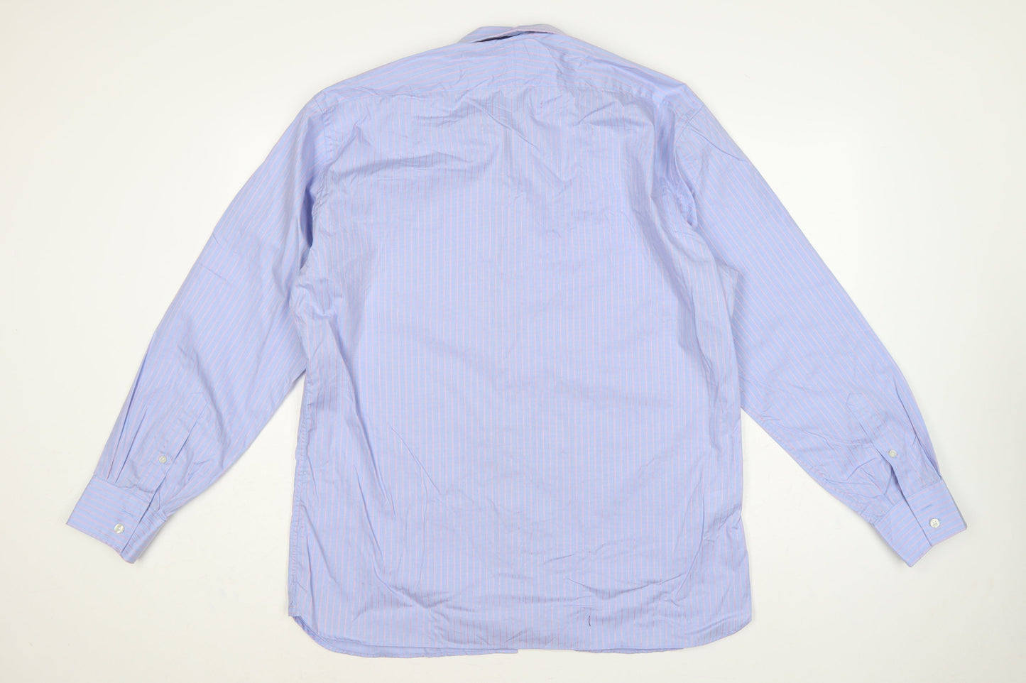 Marks and Spencer Autograph Men's Blue Pink Stripe 16.5 Cotton Dress Shirt