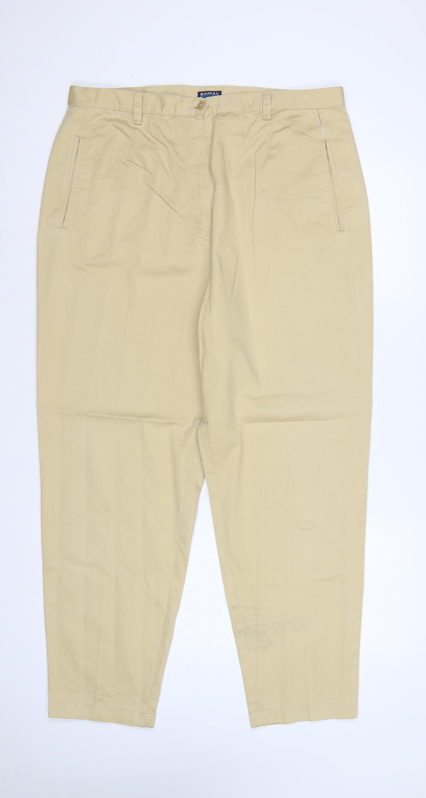 Softal Process Women’s Beige Chino Trousers Size 18 Cotton Tapered