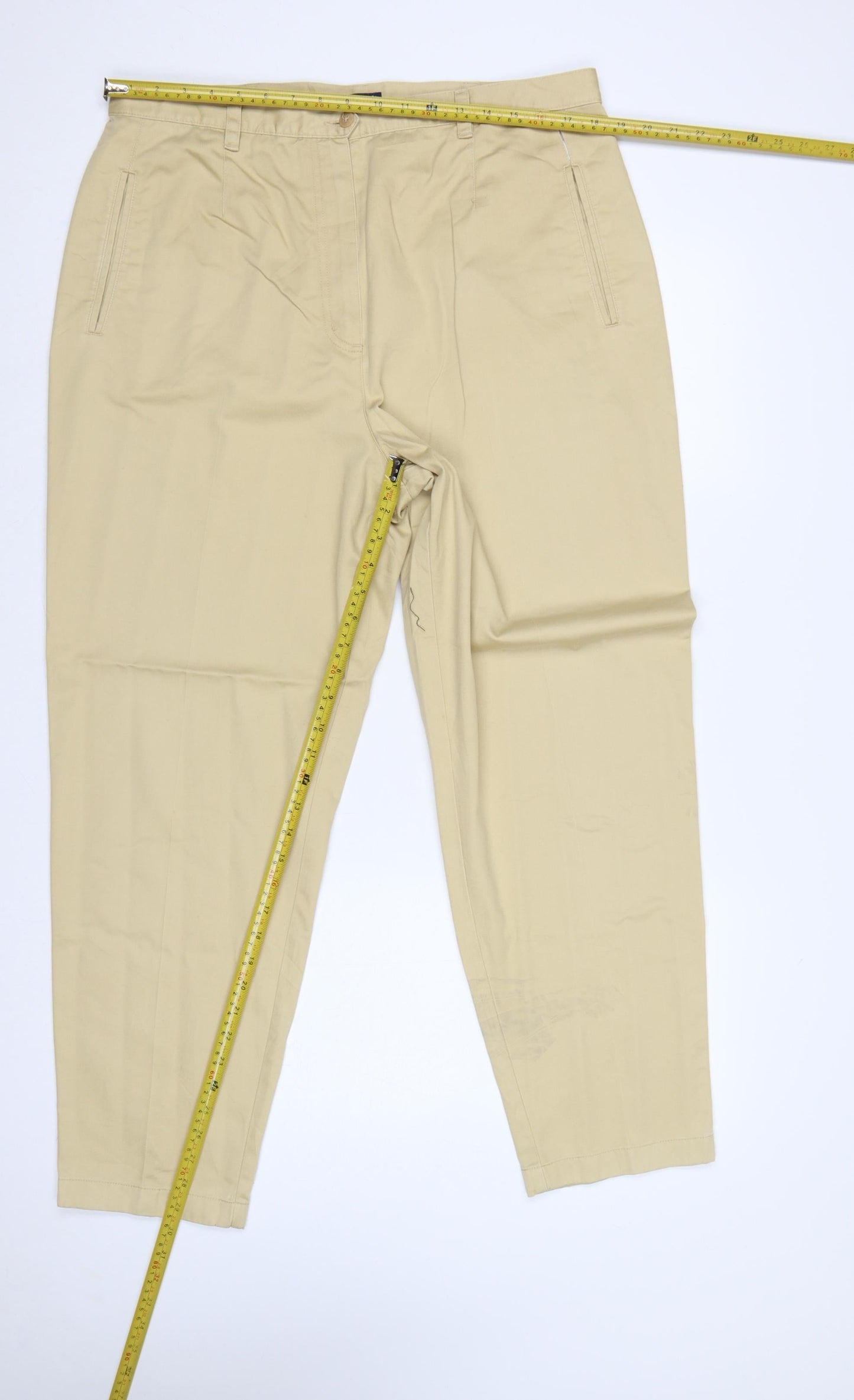 Softal Process Women’s Beige Chino Trousers Size 18 Cotton Tapered