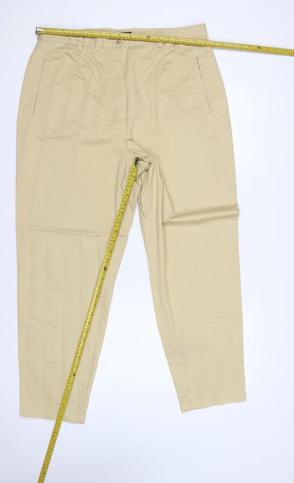 Softal Process Women’s Beige Chino Trousers Size 18 Cotton Tapered