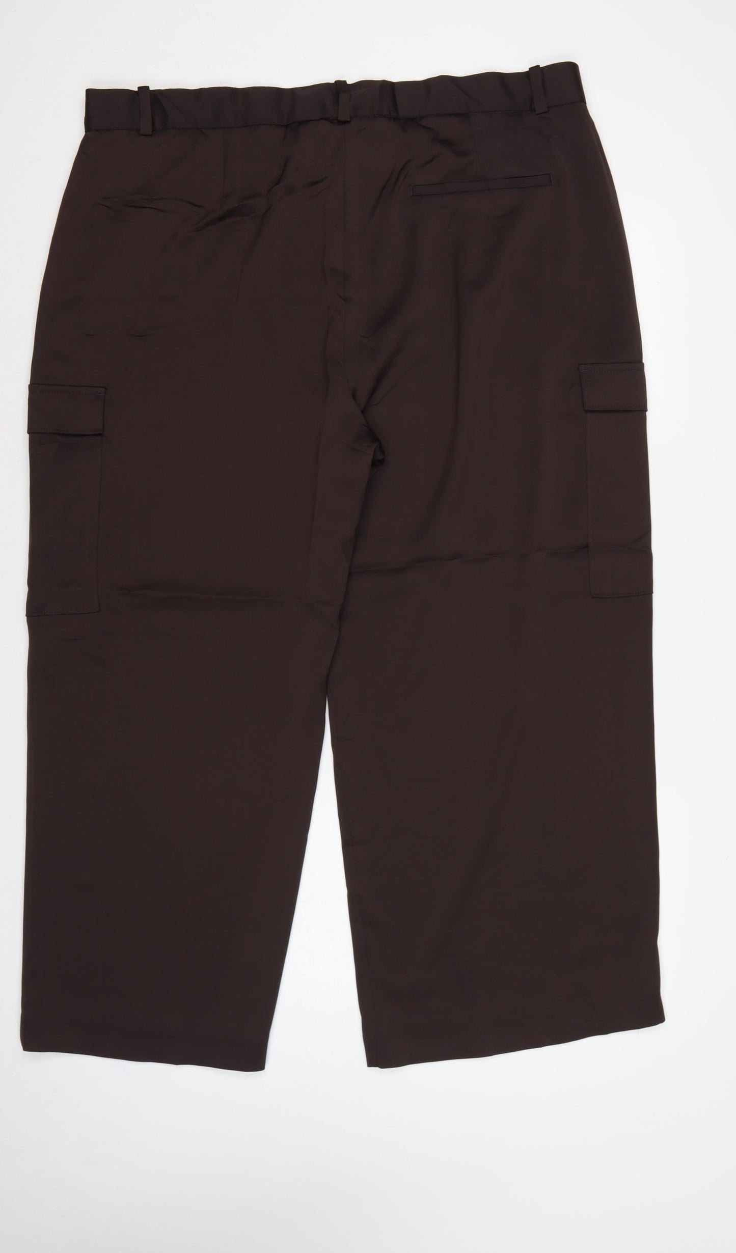 Marks and Spencer Women Brown Size 22 High Rise Cargo Trousers
