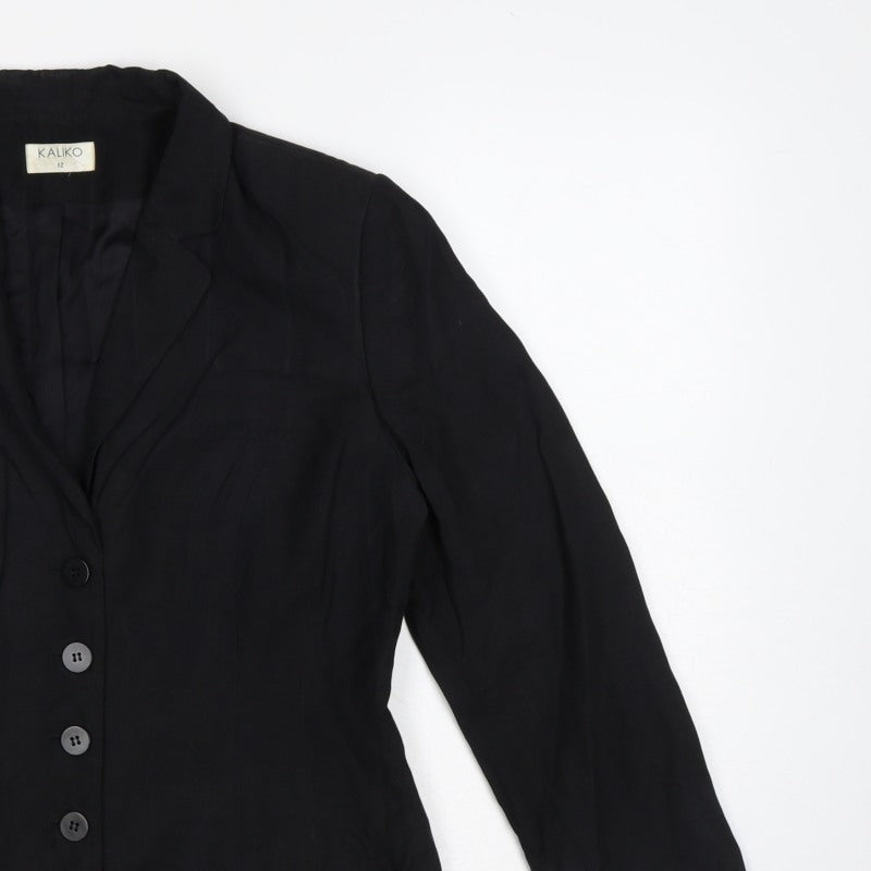 Kaliko Women’s Black Size 12 Tailored Single-Breasted Blazer Jacket