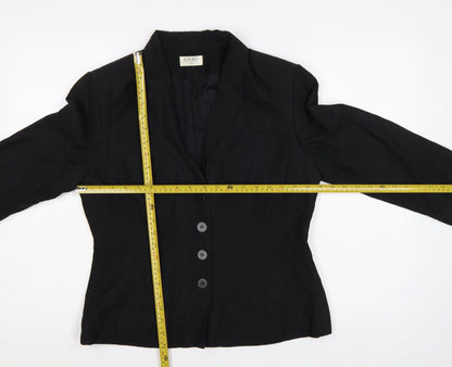 Kaliko Women’s Black Size 12 Tailored Single-Breasted Blazer Jacket