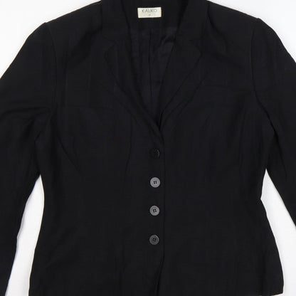 Kaliko Women’s Black Size 12 Tailored Single-Breasted Blazer Jacket