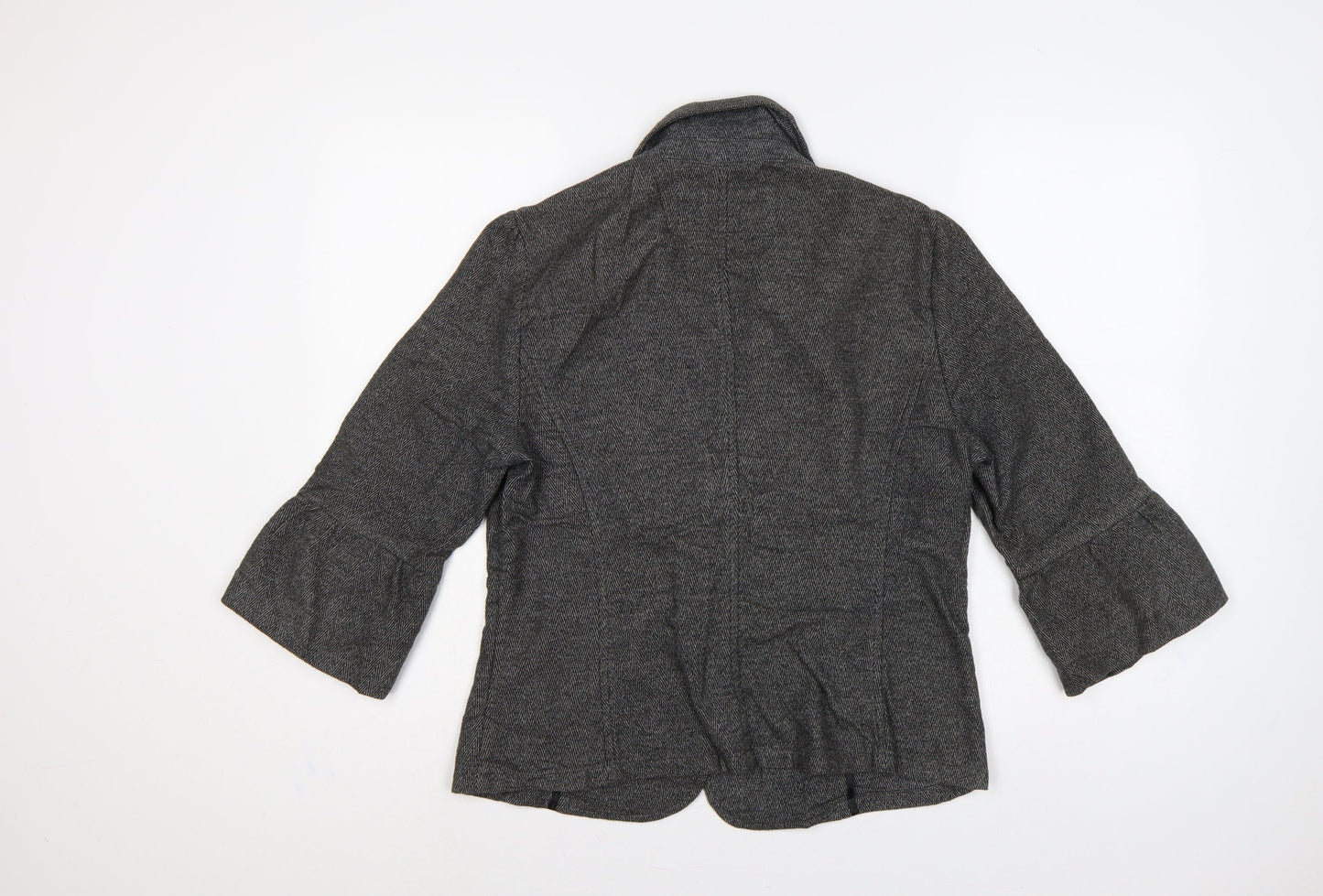 Marks and Spencer Per Una Women’s Grey Herringbone Blazer UK 12