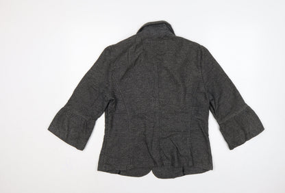Marks and Spencer Per Una Women’s Grey Herringbone Blazer UK 12