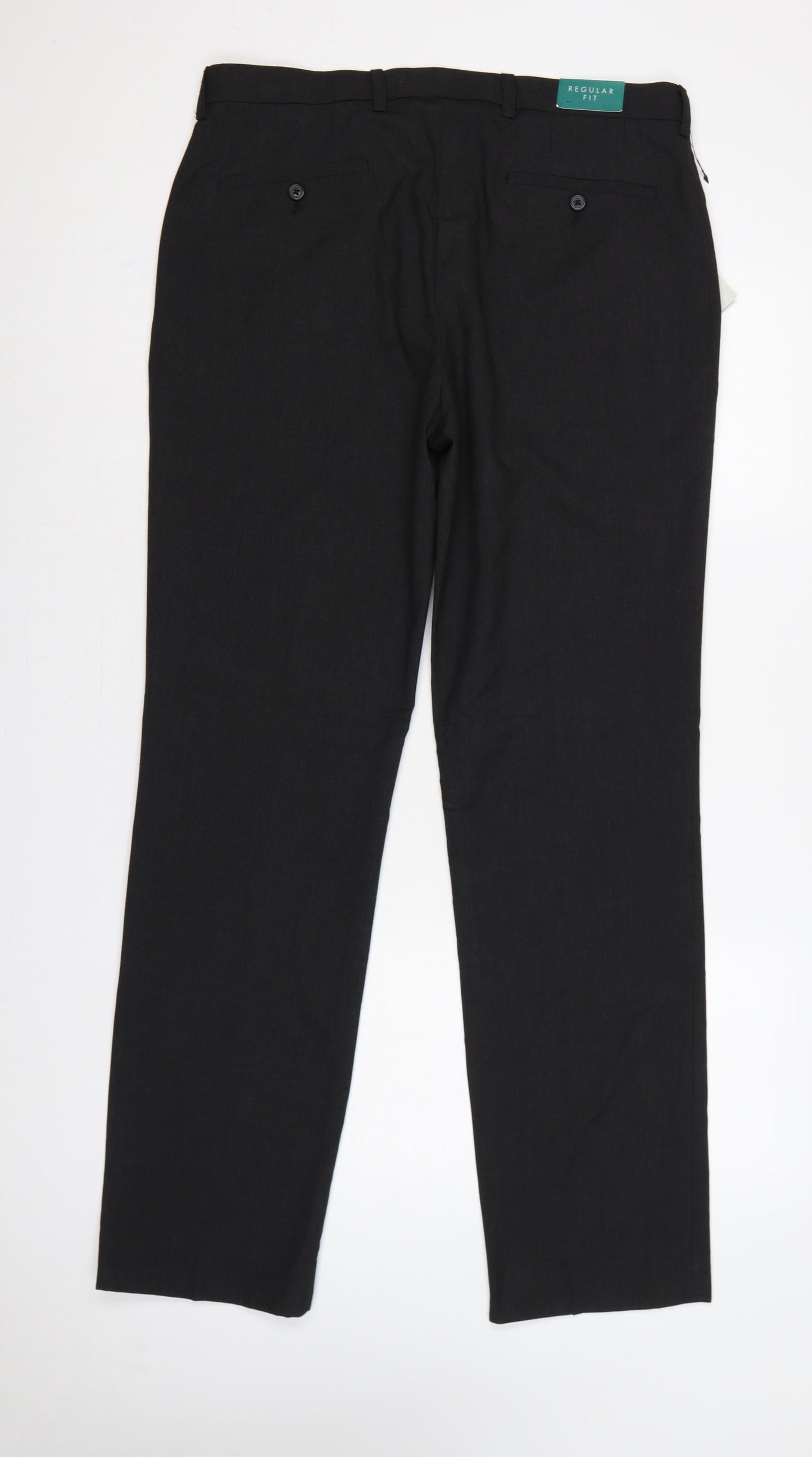 Next Men’s Black 34 Regular Fit Tailoring Straight Dress Trousers
