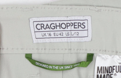 Craghoppers Women’s Grey UK 16 Cropped Stretch Travel Trousers