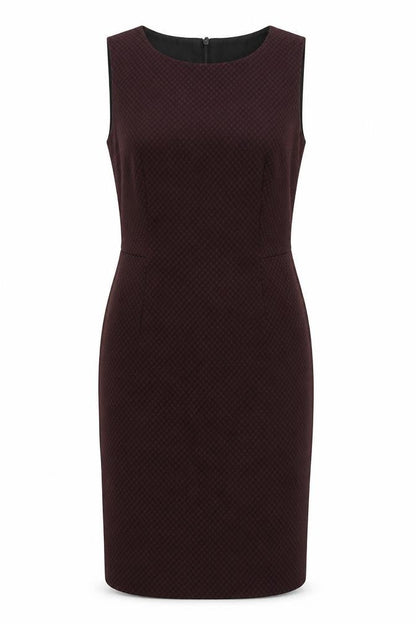 Next Women Red Geometric Pencil Dress UK 14 Sleeveless Workwear