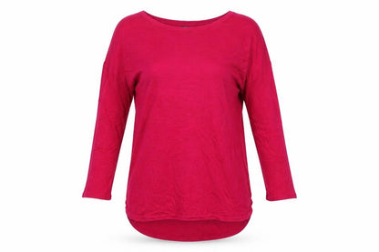 Phase Eight Women Pink S Linen Knit Longline Tunic Jumper 3/4 Sleeve