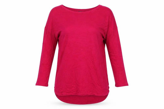Phase Eight Women Pink S Linen Knit Longline Tunic Jumper 3/4 Sleeve