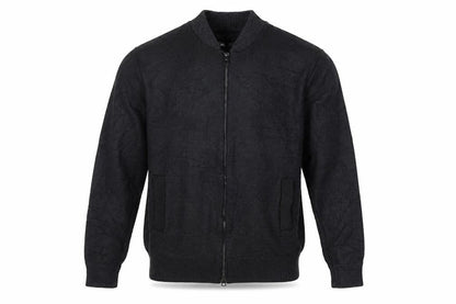 Zara Man Men's Black L Full Zip Mock Neck Cotton Blend Knit Jumper