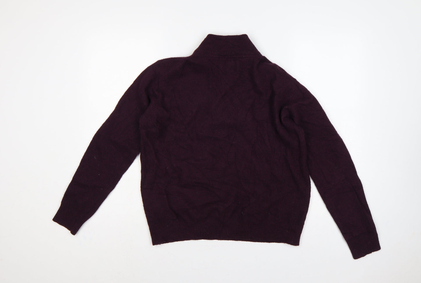 Joules Women Red S Wool Blend 1/4 Zip High Neck Knit Jumper