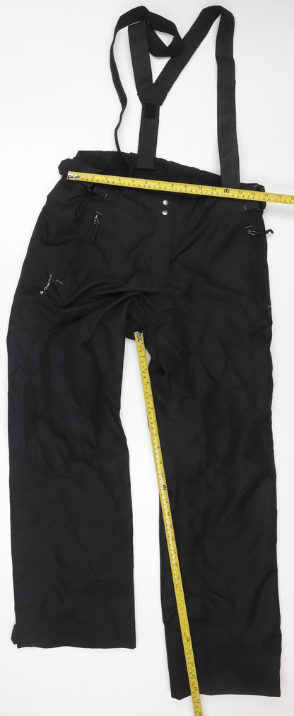 Quechua Men’s Black S Snow Pants Ski Trousers Braces Insulated