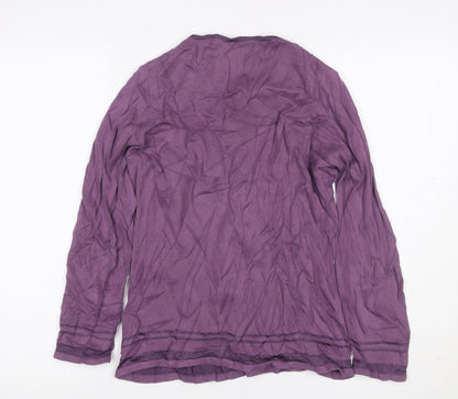 Racing Green Women Purple UK 10 Button Front Cotton Cardigan