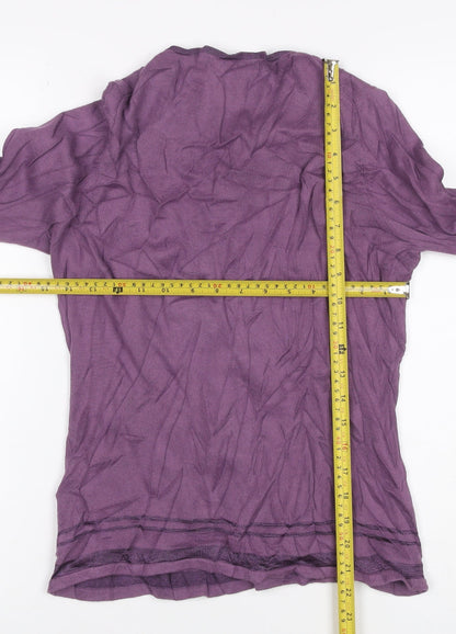 Racing Green Women Purple UK 10 Button Front Cotton Cardigan