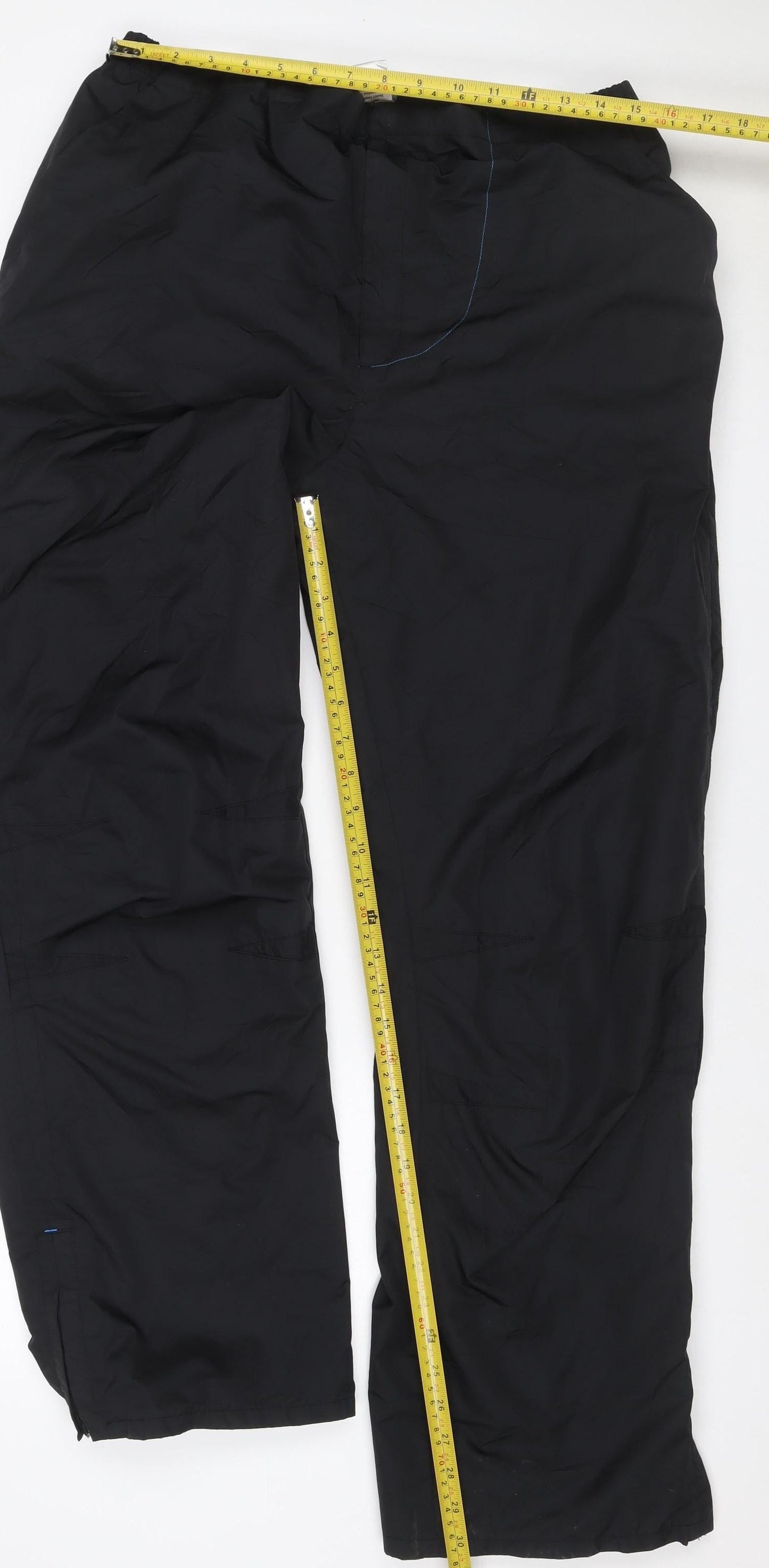 Decathlon Men’s Black XL Walking Trousers Elastic Waist Zip Pocket