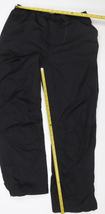 Decathlon Men’s Black XL Walking Trousers Elastic Waist Zip Pocket