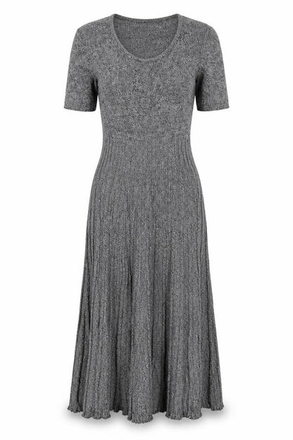 Marks & Spencer Women Grey UK 8 Long Knit Fit & Flare Jumper Dress