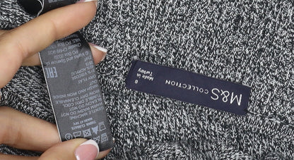 Marks & Spencer Women Grey UK 8 Long Knit Fit & Flare Jumper Dress