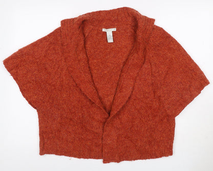 Sarah Spencer Women Orange Alpaca Wool Blend 18 Plus Cardigan