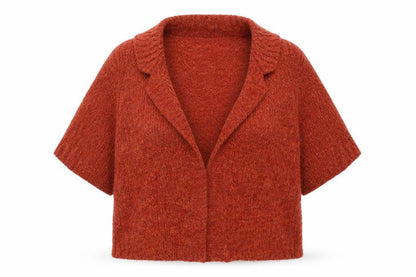Sarah Spencer Women Orange Alpaca Wool Blend 18 Plus Cardigan