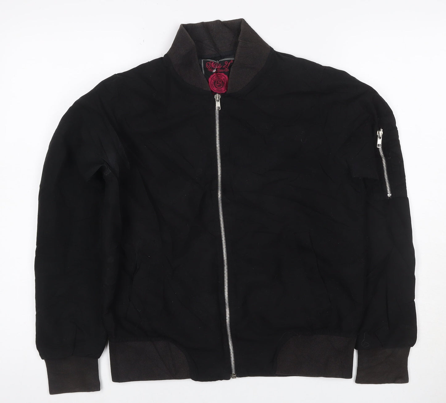 Miss 21 Women’s Black Size S Bomber Jacket Full Zip