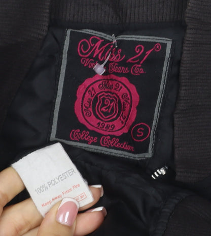 Miss 21 Women’s Black Size S Bomber Jacket Full Zip