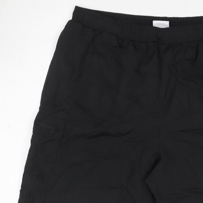 Lonsdale Men’s Black XL Athletic Cargo Training Shorts Mesh Lined