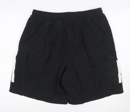 Lonsdale Men’s Black XL Athletic Cargo Training Shorts Mesh Lined
