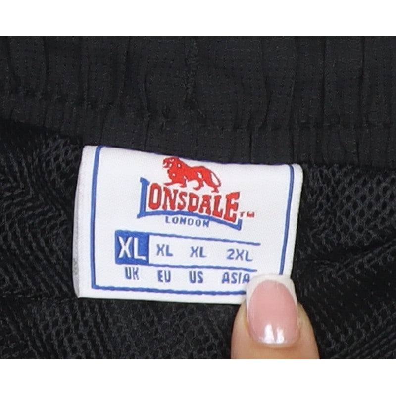 Lonsdale Men’s Black XL Athletic Cargo Training Shorts Mesh Lined