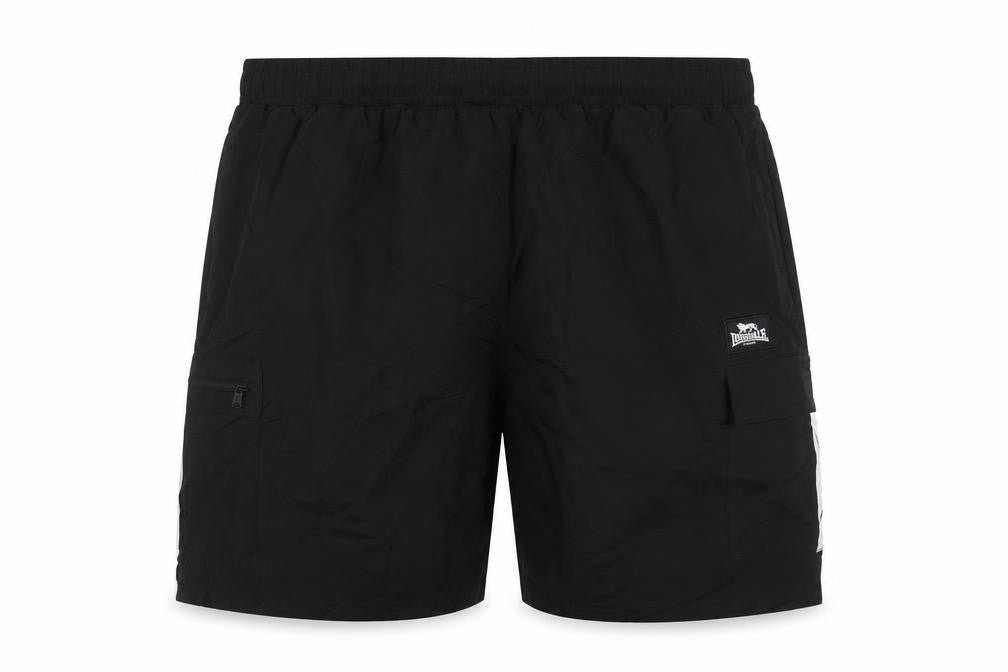 Lonsdale Men’s Black XL Athletic Cargo Training Shorts Mesh Lined
