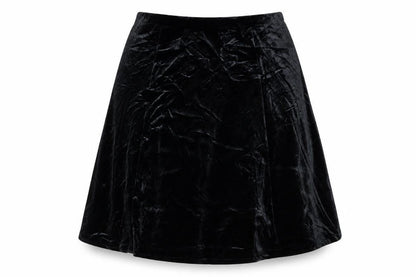 Classic Women Black UK 16 Velvet A-Line Knee Length Skirt