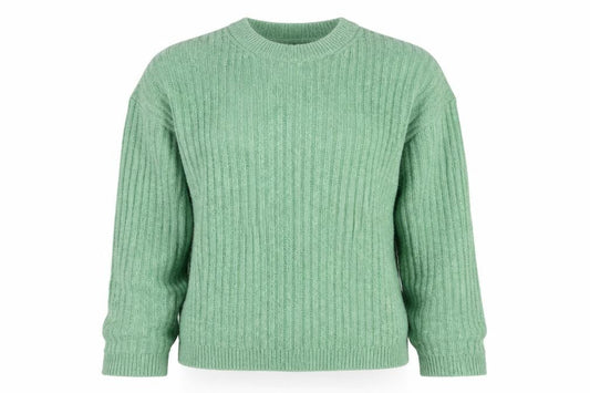 Marks & Spencer Women Green XS Rib Knit Round Neck Pullover Jumper