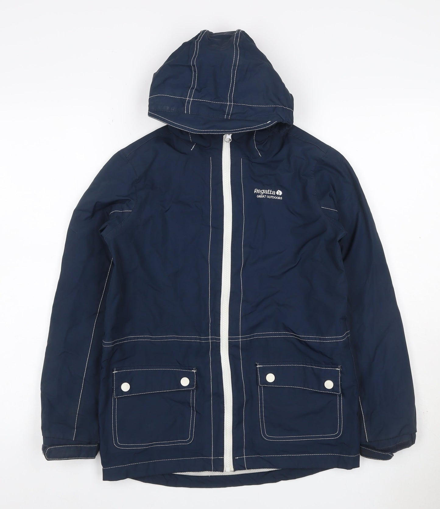 Regatta Boys Blue 11-12 Years Hooded Waterproof Rain Jacket