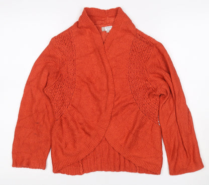 Denis-R G22 Women’s Orange Size 16 Wrap Cardigan Open Knit