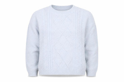 DKNY Jeans Women’s Blue UK 12 Cable Knit Crew Neck Pullover Jumper