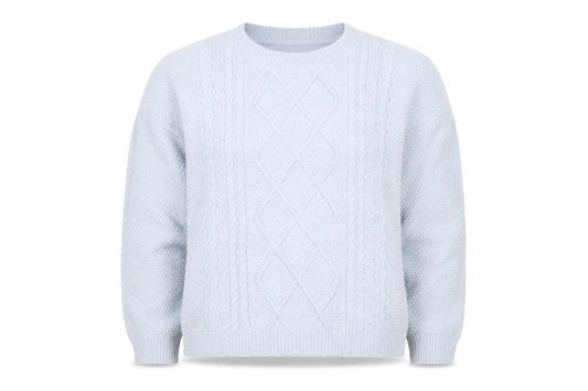 DKNY Jeans Women’s Blue UK 12 Cable Knit Crew Neck Pullover Jumper