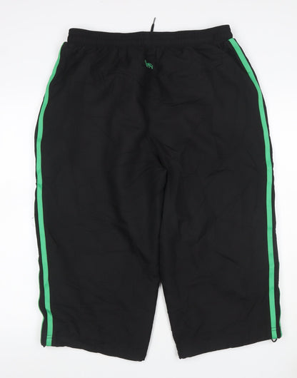 Lonsdale Men’s Black Green XL Track Pants Polyester Drawstring